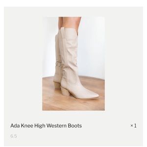 Knee High Low Heel Western Style Boots